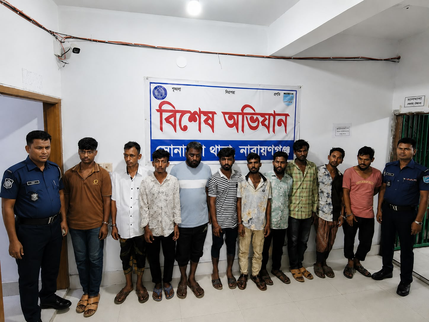 সোনারগাঁয়ে পুলিশের বিশেষ অভিযানে ১০ জন গ্রেপ্তার