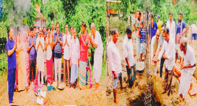 সোনারগাঁয়ে গাবতলী মহাশ্মশানে রাধাকৃষ্ণ ও লোকনাথ মন্দিরের ভিত্তিপ্রস্তর স্থাপন