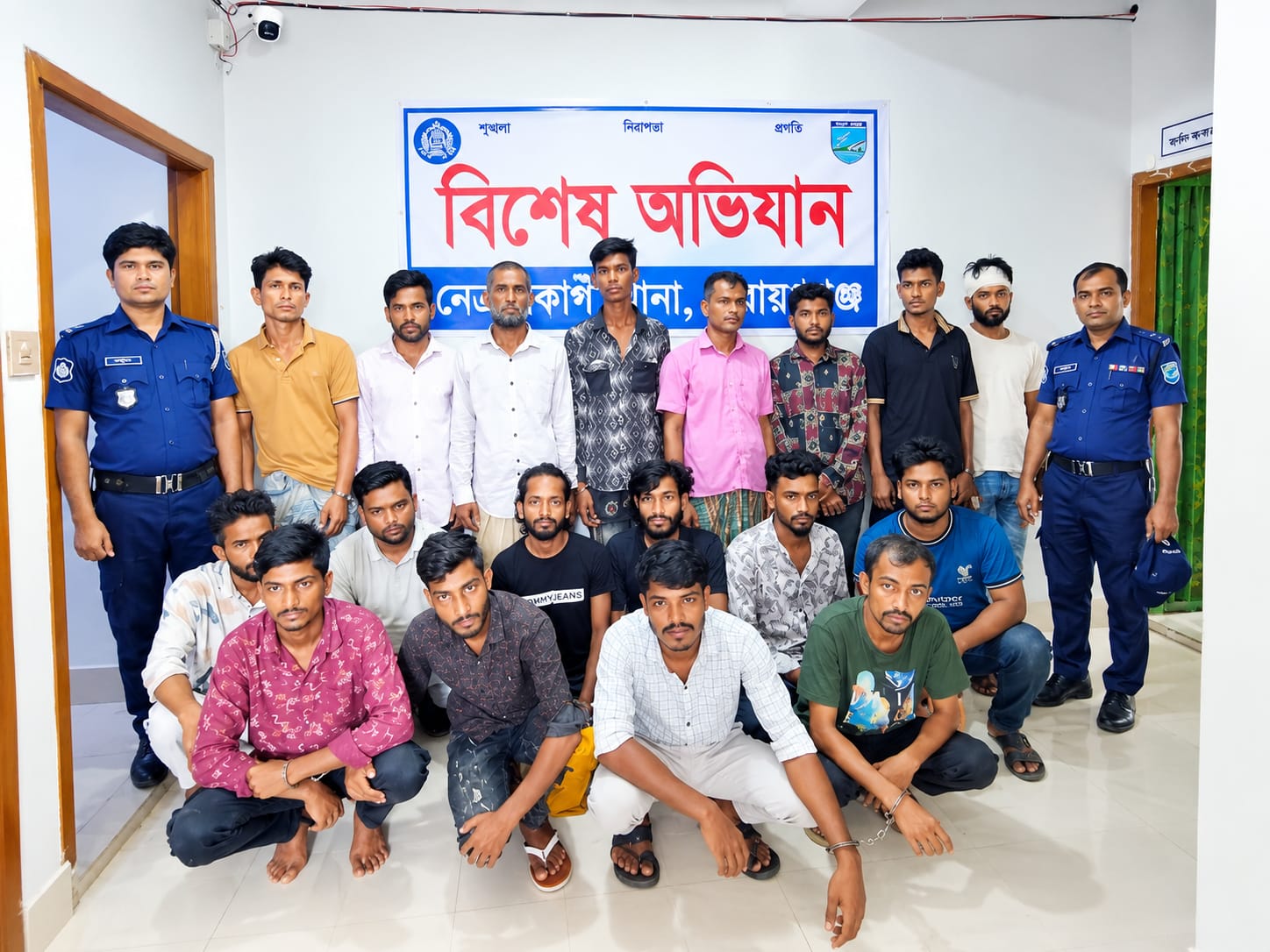 সোনারগাঁয়ে পুলিশের বিশেষ অভিযান, মাদক মামলাসহ গ্রেপ্তার ১৮