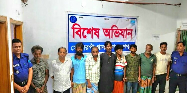 সোনারগাঁয়ে খুন, বৈষম্যবিরোধী ও মাদক মামলার আসামীসহ গ্রেপ্তার ১০